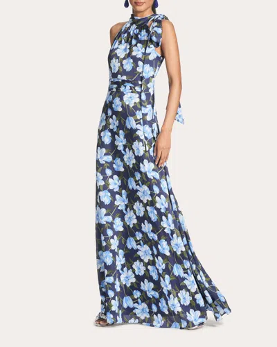 Sachin & Babi Kayla Halter Gown In Blue