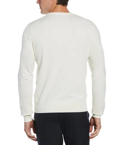 Shop Perry Ellis Men's Tech Knit Pullover Sweater In Cream,white