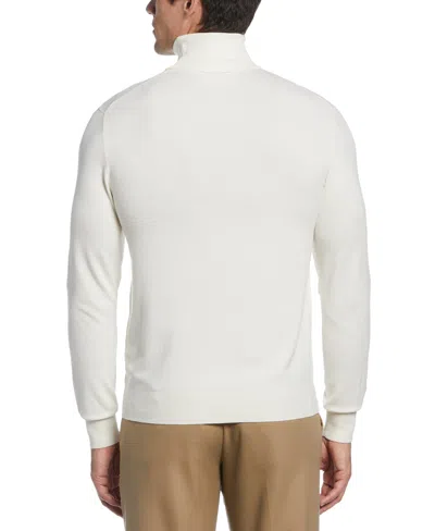 Perry Ellis Men's Solid Tech Knit Turtleneck Sweater In Egret,white