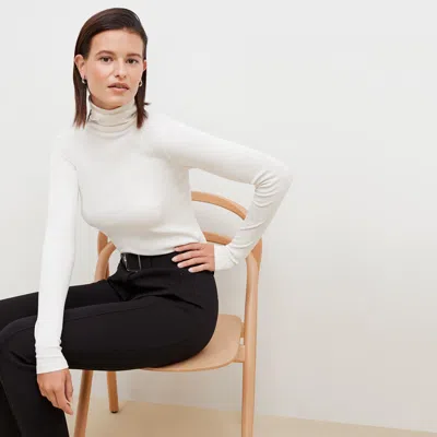 M.m.lafleur The Axam Turtleneck - Organic Ribbed Pima Cotton In Ivory