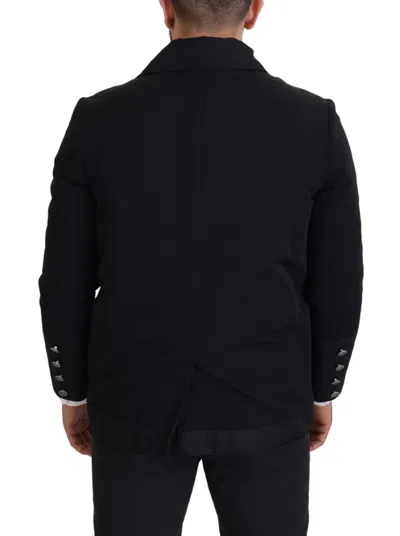 Dolce & Gabbana Black Wool Collared Full Zip Jacket In Black