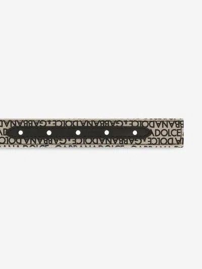 Dolce & Gabbana Boys Logo Belt In Beige