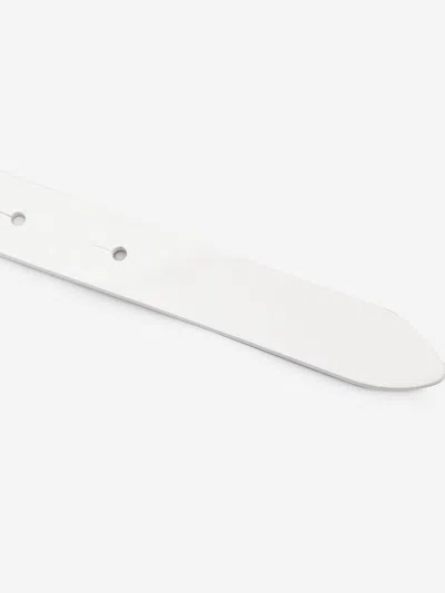 Dolce & Gabbana Girls Leather Logo Belt In White