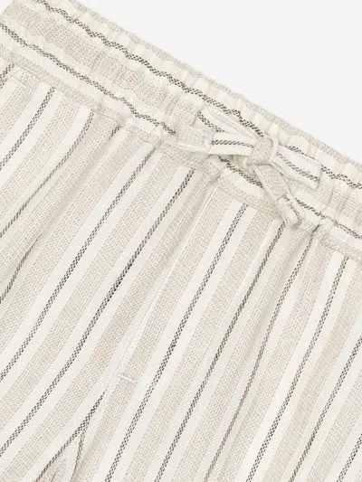 Dolce & Gabbana Stripe-print Linen Shorts In Ivory