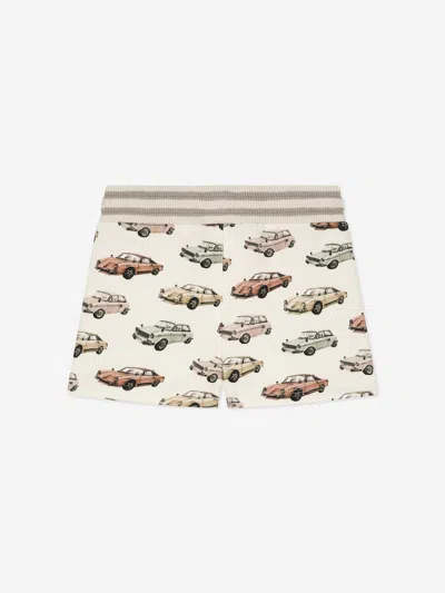 Dolce & Gabbana Car-print Cotton Shorts In Ivory