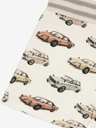 Dolce & Gabbana Car-print Cotton Shorts In Ivory