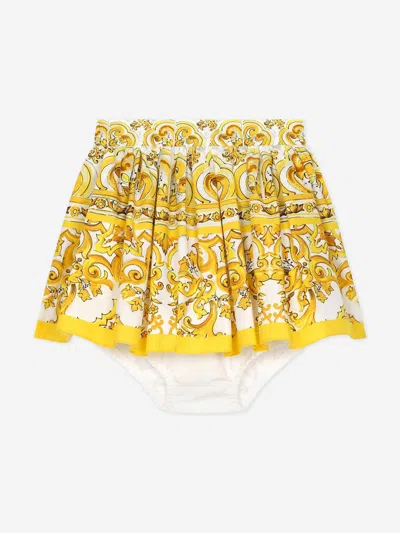 Dolce & Gabbana Poplin Skirt In Yellow