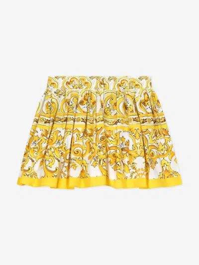 Dolce & Gabbana Poplin Skirt In Yellow