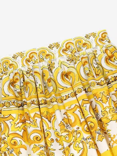 Dolce & Gabbana Poplin Skirt In Yellow