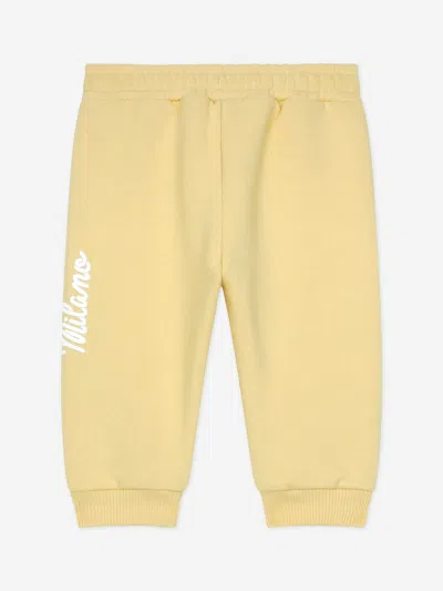 Dolce & Gabbana Baby Logo Joggers In Yellow