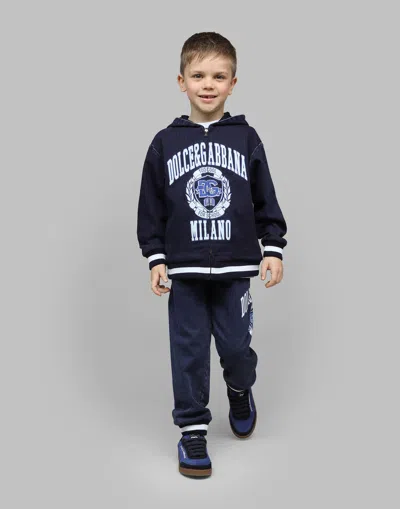Dolce & Gabbana Boys Logo Joggers In Blue