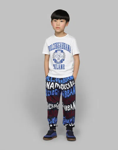 Dolce & Gabbana Boys Logo Joggers In Multicoloured