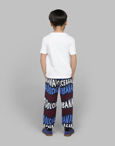 Dolce & Gabbana Boys Logo Joggers In Multicoloured