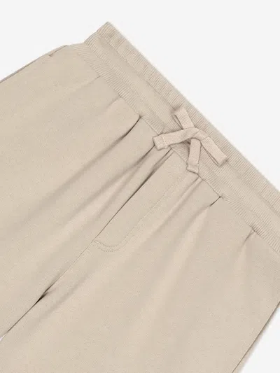Dolce & Gabbana Logo-print Cotton Shorts In Beige