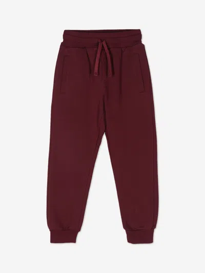 Dolce & Gabbana Logo-patch Cotton Track Pants In Red