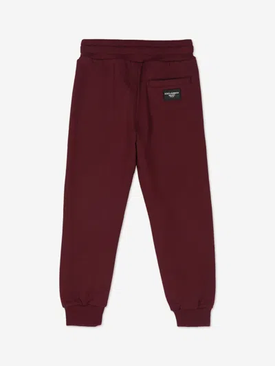 Dolce & Gabbana Logo-patch Cotton Track Pants In Red