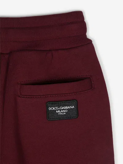 Dolce & Gabbana Logo-patch Cotton Track Pants In Red