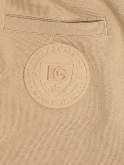 Dolce & Gabbana Boys Logo Joggers In Beige