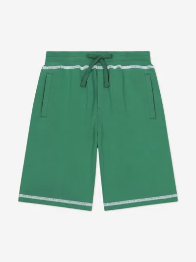 Dolce & Gabbana Boy's Logo Embroidered Jogger Shorts In Green