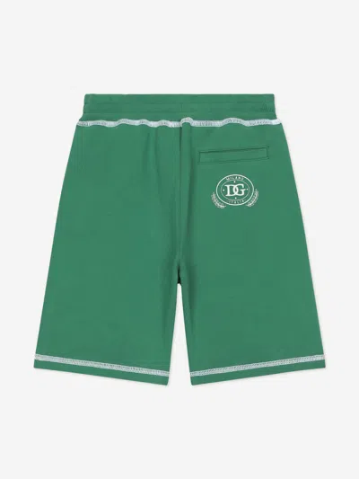 Dolce & Gabbana Boy's Logo Embroidered Jogger Shorts In Green