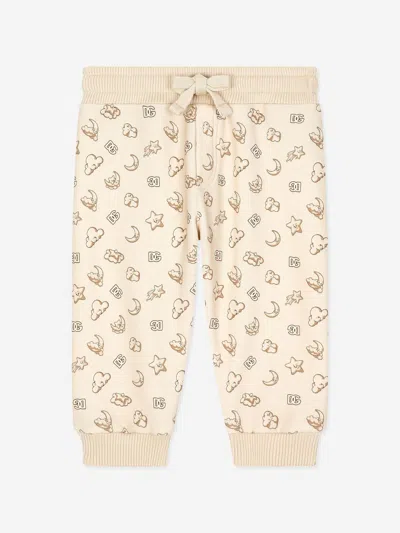 Dolce & Gabbana Baby Moon And Star Joggers In Beige