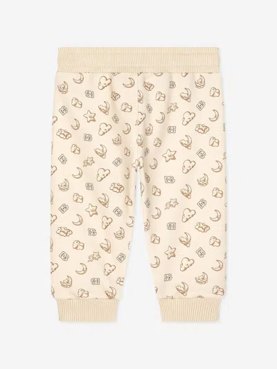 Dolce & Gabbana Baby Moon And Star Joggers In Beige