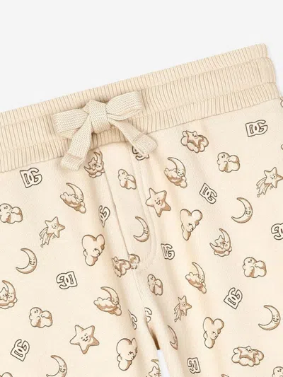 Dolce & Gabbana Baby Moon And Star Joggers In Beige