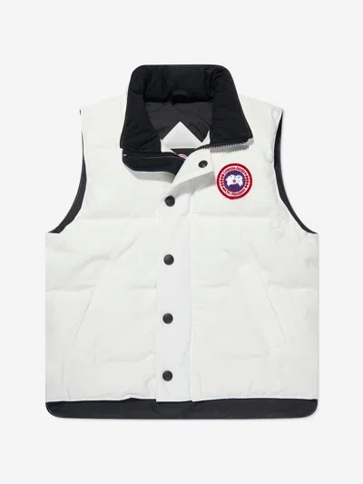 Canada Goose Kids White Vanier Down Vest In White