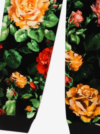 Dolce & Gabbana Girls Rose Print Joggers In Multicoloured