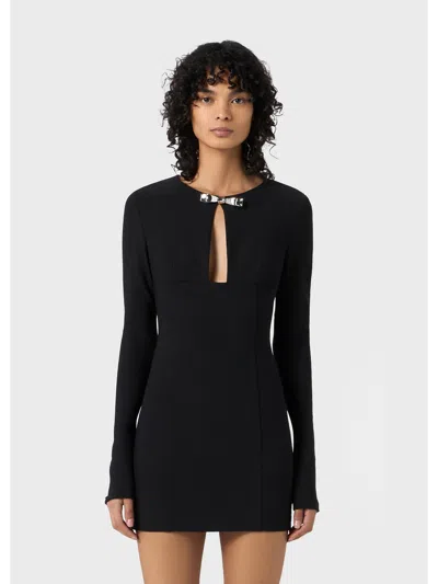 Blumarine Hollowed-out Pin Decorated Compact Knitted Dress