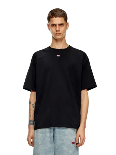 Diesel Mens  T-boxt Logo-embroidered Relaxed-fit Cotton T-shirt