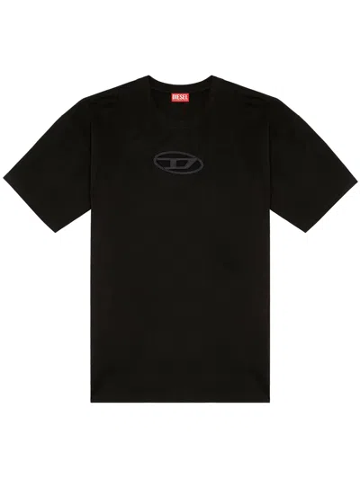 Diesel 't-boxt-od' Black Crewneck T-shirt With D Logo On The Front