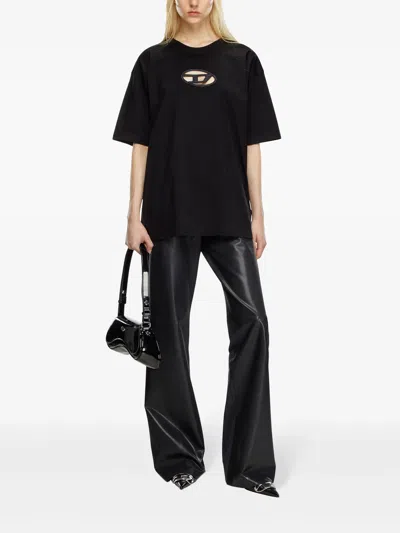 Diesel 't-boxt-od' Black Crewneck T-shirt With D Logo On The Front