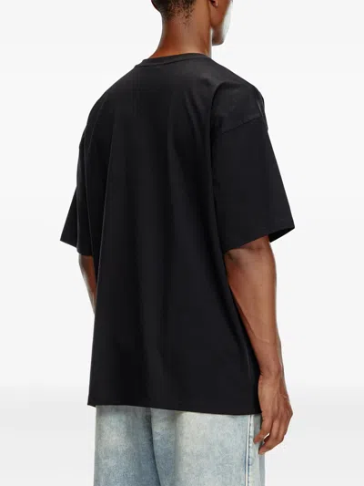 Diesel 't-boxt-od' Black Crewneck T-shirt With D Logo On The Front
