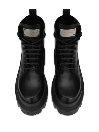 Dolce & Gabbana Studded Calfskin Hi-trekking Ankle Boots