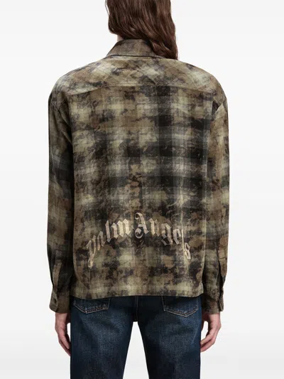 Palm Angels Logo-print Check-pattern Shirt