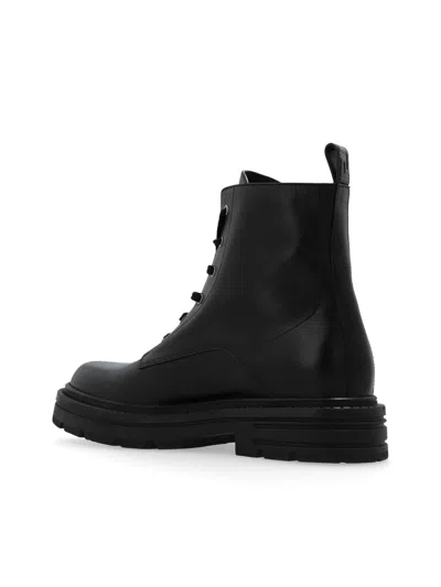 Versace Chunky Sole Ankle-high Boots With Round Toe In Black