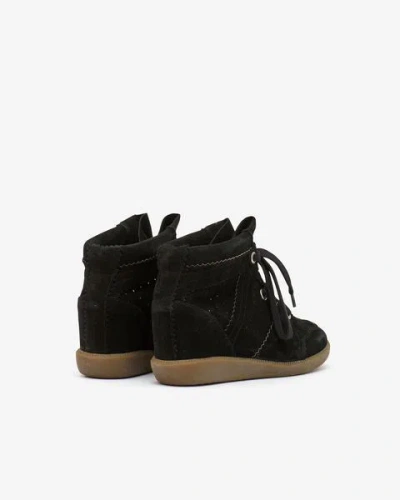 Isabel Marant Bobby Suede Wedge Sneakers In Black