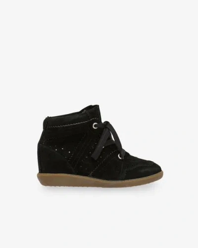 Isabel Marant Bobby Suede Wedge Sneakers In Black