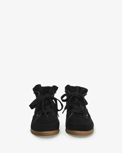 Isabel Marant Bobby Suede Wedge Sneakers In Black