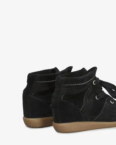 Isabel Marant Bobby Suede Wedge Sneakers In Black