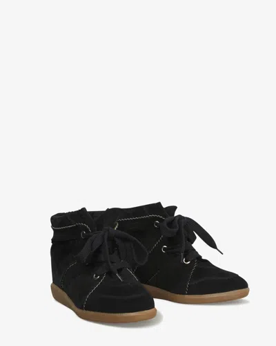 Isabel Marant Bobby Suede Wedge Sneakers In Black