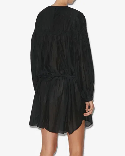 Isabel Marant Étoile Adeliani Buttoned Long Sleeve Dress In Black
