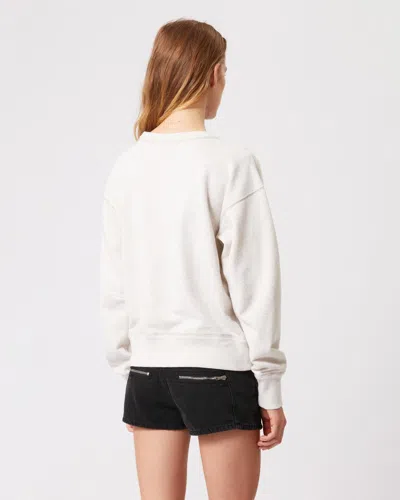 Isabel Marant Beige Cropped Sweatshirt With Contrasting Logo Embroidery In Cotton Blend Woman In Neutral
