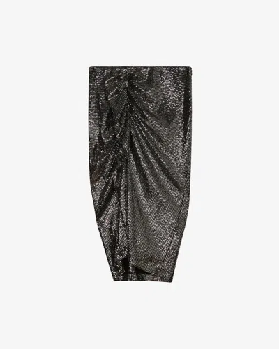 Isabel Marant Étoile Isabel Marant Etoile Woman Embellished Stretch Nylon Blend Dolene Skirt In Silver