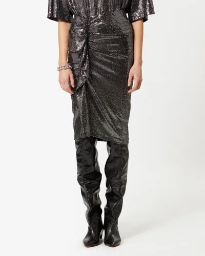 Isabel Marant Étoile Isabel Marant Etoile Woman Embellished Stretch Nylon Blend Dolene Skirt In Silver