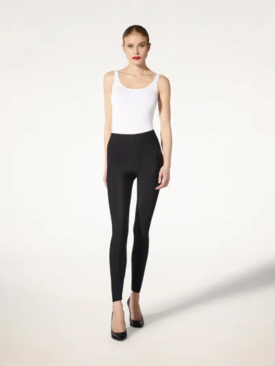 Wolford Midnight Grace Front-slit Jersey Leggings In Black