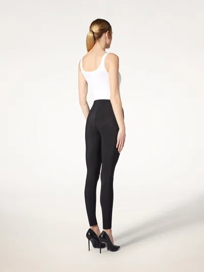 Wolford Midnight Grace Front-slit Jersey Leggings In Black