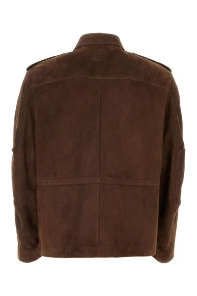 Shop Ferragamo Salvatore  Man Brown Suede Jacket