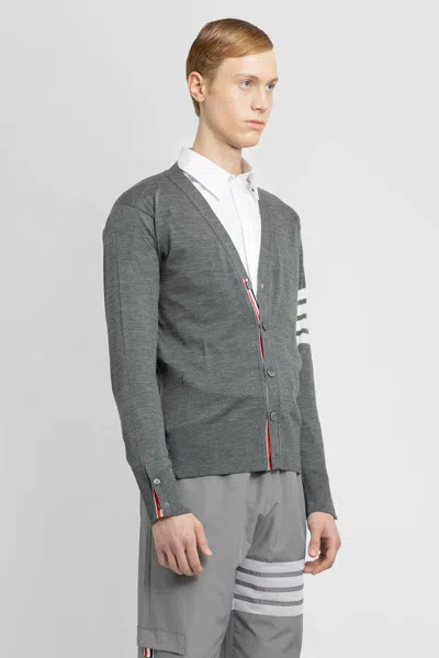 Thom Browne 4-bar Milano Stitch Cardigan In Grey